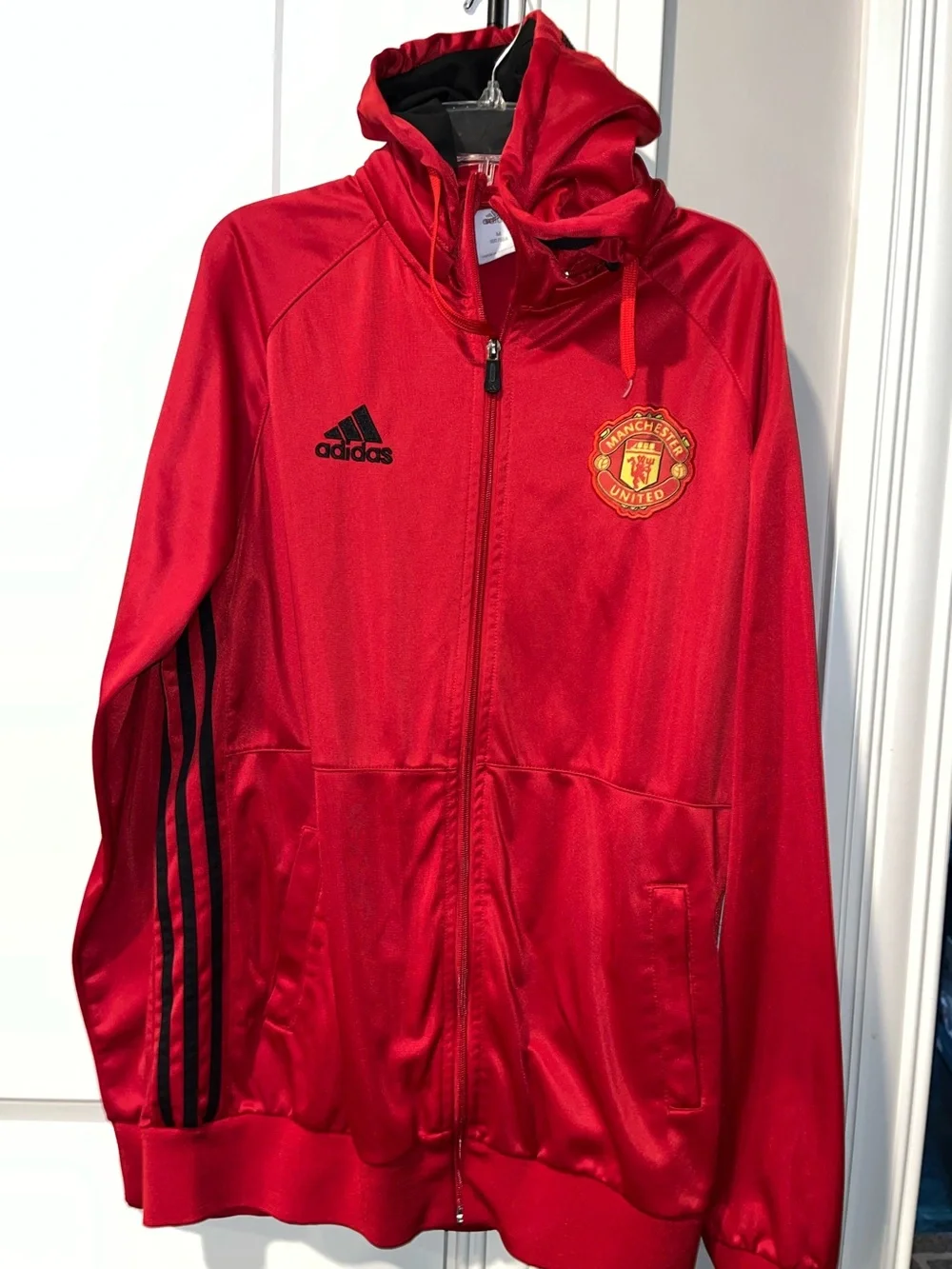 Manchester United Adidas Men’s Track Jacket Full Zip Hoodie Size M